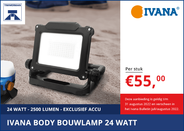 embargo Voorbereiding zaad Accu Body Bouwlamp 24 Watt - Timmerman-Alkmaar