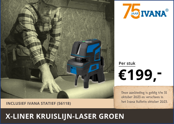 Ivana 75 jaar! X-liner kruislijn-laser groen