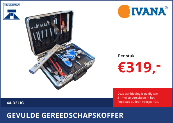 Nieuw: Gevulde gereedschapskoffer 44-delig