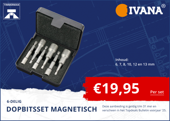 Dopbitsset magnetisch 1/4″