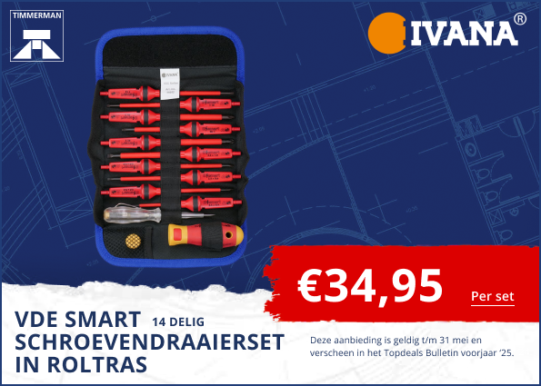VDE Smart Schroevendraaierset in roltas 14-delig