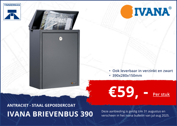 Brievenbus 390 antraciet