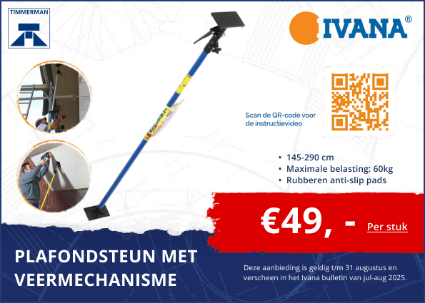 Plafondsteun met veermechanisme