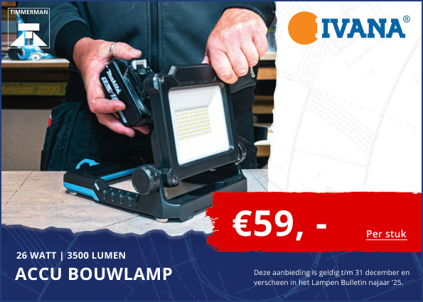 Accu body bouwlamp 26 watt